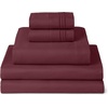 image:imageMellanni Iconic 4Piece Ultra Soft Sheet Set Queen Brown1785 Burgundy