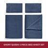 image:imageMellanni Iconic 4Piece Ultra Soft Sheet Set Queen Brown1959 Navy Blue