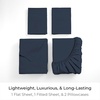 image:imageMellanni Iconic 4Piece Ultra Soft Sheet Set Queen Brown1959 Navy Blue