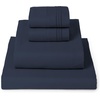 image:imageMellanni Iconic 4Piece Ultra Soft Sheet Set Queen Brown1959 Navy Blue