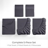 image:imageMellanni Iconic 4Piece Ultra Soft Sheet Set Queen Brown1970 Charcoal