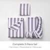 image:imageMellanni Iconic 4Piece Ultra Soft Sheet Set Queen Brown3395 Oxford Stripe Hazy Lilac
