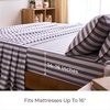 image:imageMellanni Iconic 4Piece Ultra Soft Sheet Set Queen Brown3395 Oxford Stripe Hazy Lilac