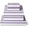 image:imageMellanni Iconic 4Piece Ultra Soft Sheet Set Queen Brown3395 Oxford Stripe Hazy Lilac