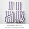 image:imageMellanni Iconic 4Piece Ultra Soft Sheet Set Queen Brown3395 Oxford Stripe Hazy Lilac