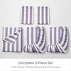 image:imageMellanni Iconic 4Piece Ultra Soft Sheet Set Queen Brown3395 Oxford Stripe Hazy Lilac