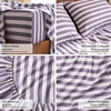 image:imageMellanni Iconic 4Piece Ultra Soft Sheet Set Queen Brown3395 Oxford Stripe Hazy Lilac