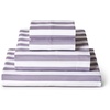 image:imageMellanni Iconic 4Piece Ultra Soft Sheet Set Queen Brown3395 Oxford Stripe Hazy Lilac
