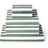 image:imageMellanni Iconic 4Piece Ultra Soft Sheet Set Queen Brown3436 Oxford Stripe Sage