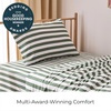 image:imageMellanni Iconic 4Piece Ultra Soft Sheet Set Queen Brown3436 Oxford Stripe Sage