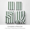image:imageMellanni Iconic 4Piece Ultra Soft Sheet Set Queen Brown3436 Oxford Stripe Sage