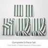 image:imageMellanni Iconic 4Piece Ultra Soft Sheet Set Queen Brown3436 Oxford Stripe Sage