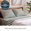 image:imageMellanni Iconic 4Piece Ultra Soft Sheet Set Queen Brown3436 Oxford Stripe Sage