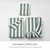 image:imageMellanni Iconic 4Piece Ultra Soft Sheet Set Queen Brown3436 Oxford Stripe Sage