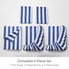 image:imageMellanni Iconic 4Piece Ultra Soft Sheet Set Queen Brown3493 Oxford Stripe Blue Nova