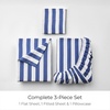 image:imageMellanni Iconic 4Piece Ultra Soft Sheet Set Queen Brown3493 Oxford Stripe Blue Nova