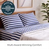 image:imageMellanni Iconic 4Piece Ultra Soft Sheet Set Queen Brown3493 Oxford Stripe Blue Nova