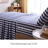 image:imageMellanni Iconic 4Piece Ultra Soft Sheet Set Queen Brown3493 Oxford Stripe Blue Nova