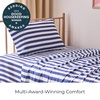 image:imageMellanni Iconic 4Piece Ultra Soft Sheet Set Queen Brown3493 Oxford Stripe Blue Nova