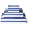 image:imageMellanni Iconic 4Piece Ultra Soft Sheet Set Queen Brown3493 Oxford Stripe Blue Nova
