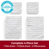 image:imageMellanni Iconic 4Piece Ultra Soft Sheet Set Queen Brown5364 Chevron Gray
