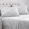 image:imageMellanni Iconic 4Piece Ultra Soft Sheet Set Queen Brown7394 Paisley Gray