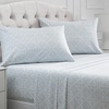 image:imageMellanni Iconic 4Piece Ultra Soft Sheet Set Queen Brown8561 Laced Sky Blue
