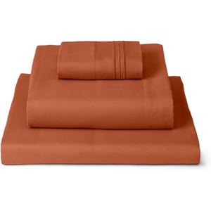 image:imageMellanni Iconic 4Piece Ultra Soft Sheet Set Queen Brown1678 Terracotta