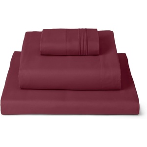 image:imageMellanni Iconic 4Piece Ultra Soft Sheet Set Queen Brown1785 Burgundy