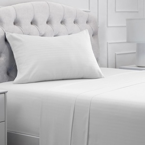 image:imageMellanni Iconic 4Piece Ultra Soft Sheet Set Queen Brown2102 Striped  White