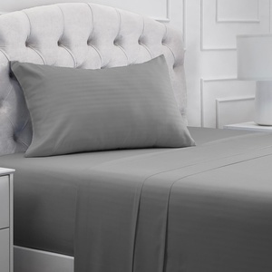 image:imageMellanni Iconic 4Piece Ultra Soft Sheet Set Queen Brown2364 Striped  Gray  Silver
