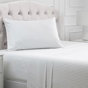 image:imageMellanni Iconic 4Piece Ultra Soft Sheet Set Queen Brown3394 Pinstripe Gray