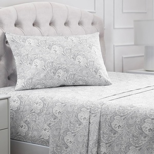 image:imageMellanni Iconic 4Piece Ultra Soft Sheet Set Queen Brown7394 Paisley Gray