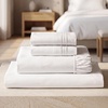 image:imageMellanni Iconic 4Piece Ultra Soft Sheet Set King Brown1102 White