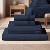 image:imageMellanni Iconic 4Piece Ultra Soft Sheet Set King Brown1959 Navy Blue