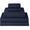 image:imageMellanni Iconic 4Piece Ultra Soft Sheet Set King Brown1959 Navy Blue
