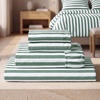 image:imageMellanni Iconic 4Piece Ultra Soft Sheet Set King Brown3436 Oxford Stripe Sage