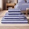 image:imageMellanni Iconic 4Piece Ultra Soft Sheet Set King Brown3493 Oxford Stripe Blue Nova