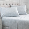 image:imageMellanni Iconic 4Piece Ultra Soft Sheet Set King Brown8561 Laced Sky Blue
