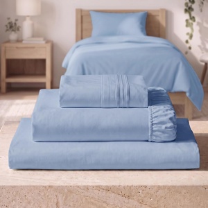 image:imageMellanni Iconic 4Piece Ultra Soft Sheet Set King Brown1561 Sky Blue