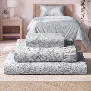 image:imageMellanni Iconic 4Piece Ultra Soft Sheet Set King Brown7394 Paisley Gray