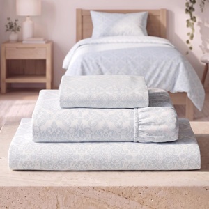 image:imageMellanni Iconic 4Piece Ultra Soft Sheet Set King Brown8561 Laced Sky Blue